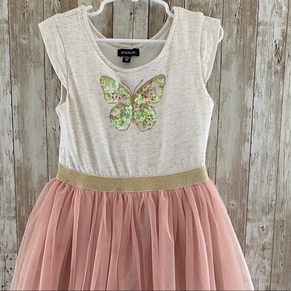 6 years girls dress with tulle pink and off white - Picture 3 of 10